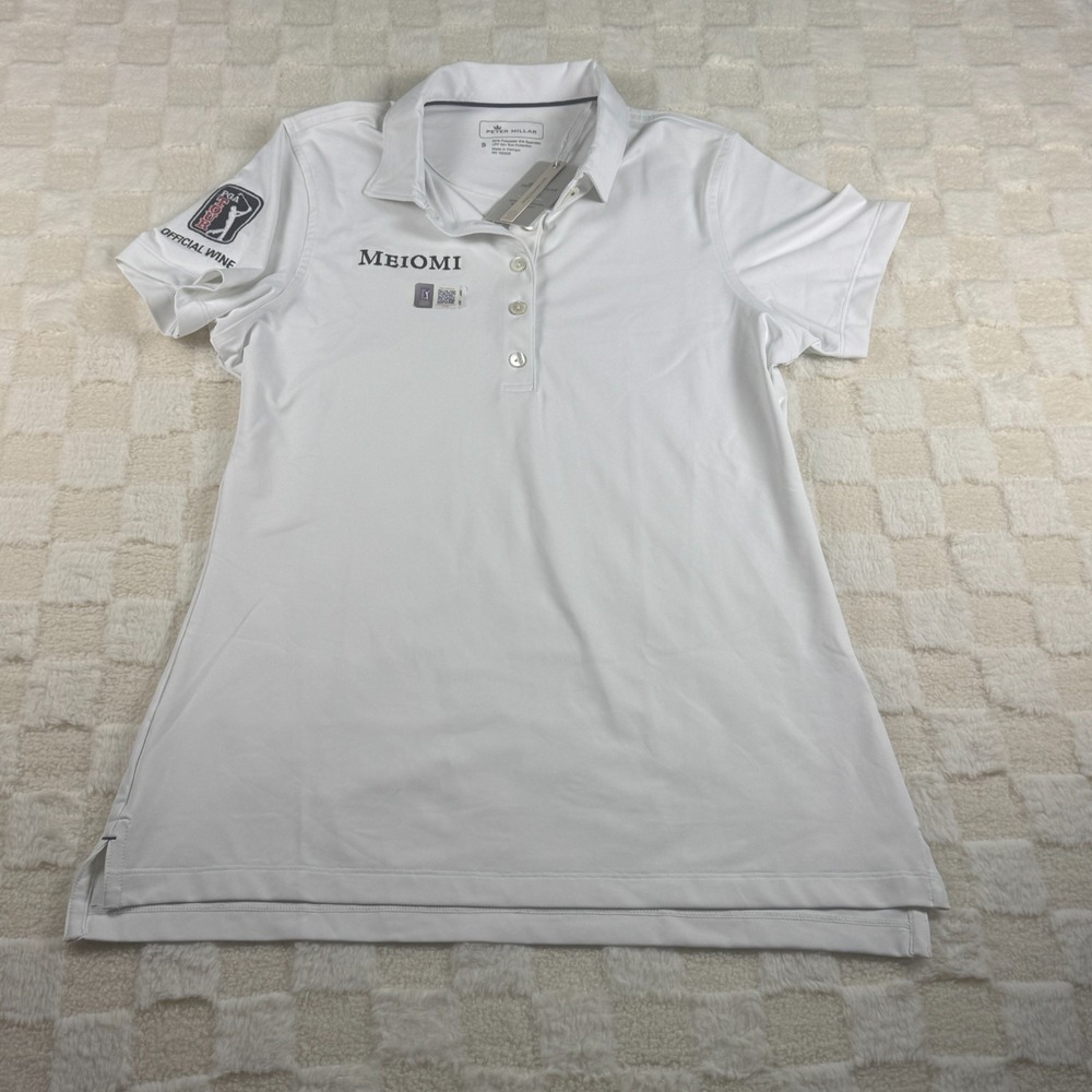 Peter Millar Women's PGA‎ Tour Polo Size S White Meiomi Wine Official NWT